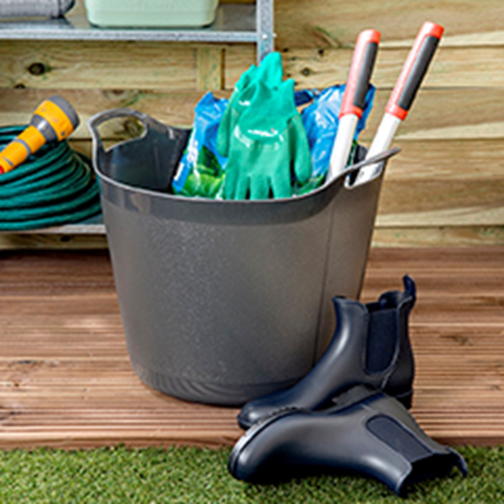 Round Flexi-tub.  Choice of  Green, Red or Grey in sizes 15L, 25L or 40L - WolfOnline