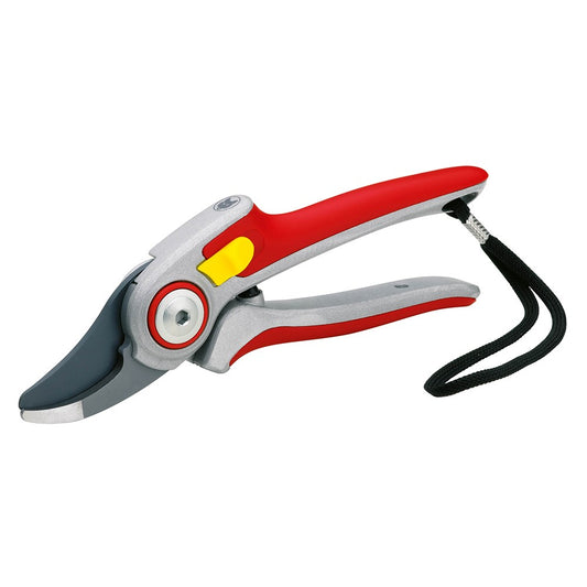 RR5000 WOLF-Garten Professional Bypass Aluminium Secateurs displayed on a clean white background, showcasing ergonomic red handles, precision-ground non-stick blades, and robust aluminium construction.