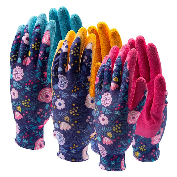 Town & Country Floral Latex Gloves 3-Pack