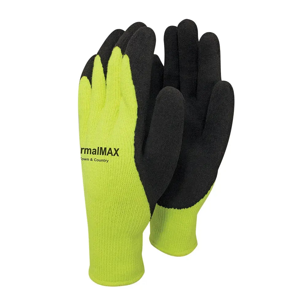 Neon thermalMax gloves from town & country on white background