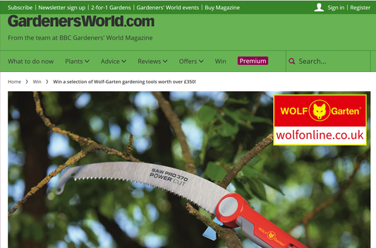 Competition banner: Win Wolf-Garten tools with Gardeners’ World