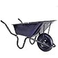 Wheelbarrow with a black tray on a white background