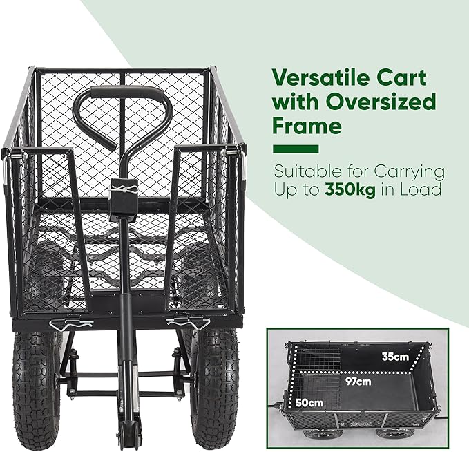 Versatile cart with oversized frame on a white background