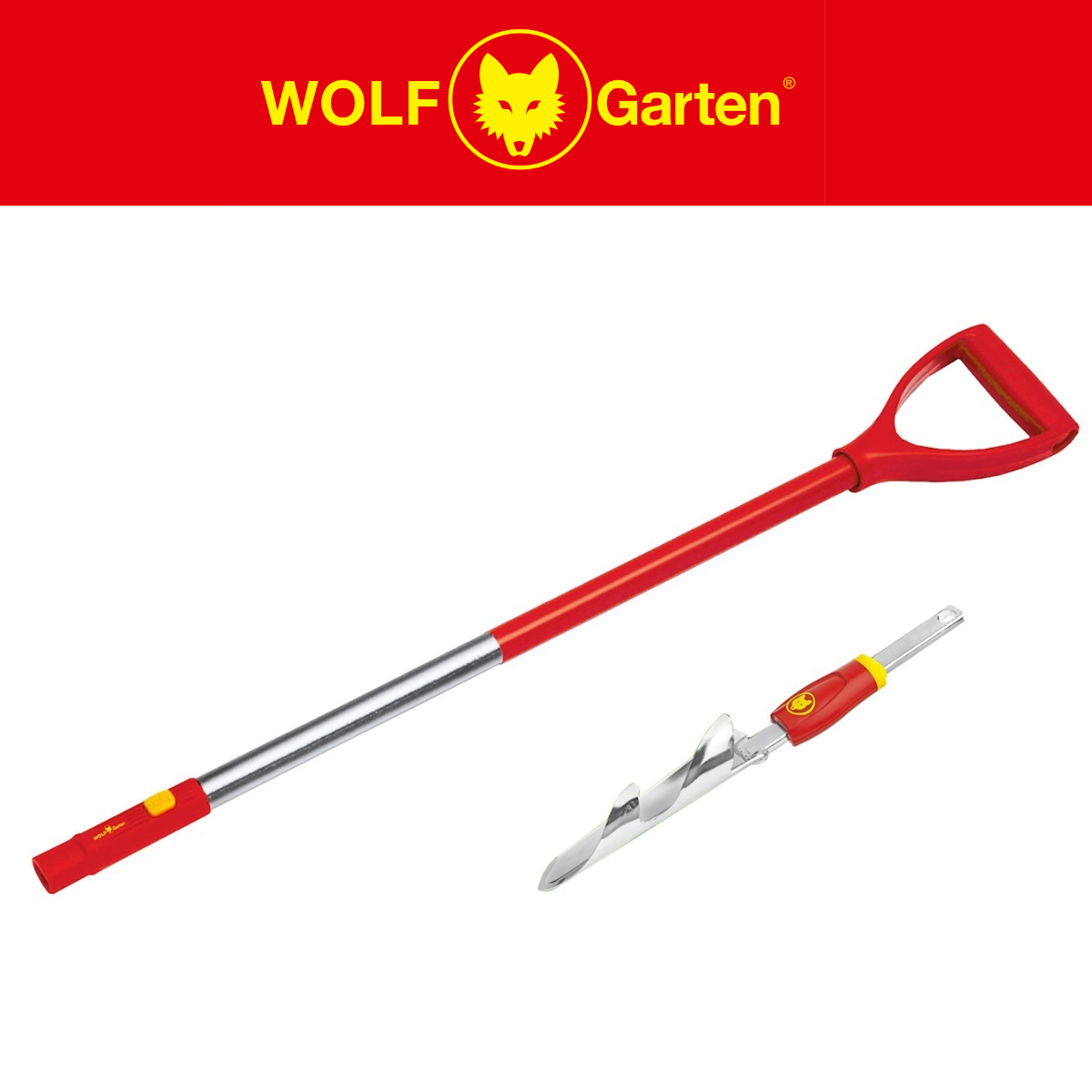WOLF-Garten Multi-Change® IWM Weed Extractor - 4cm Root Removal Tool & ZMAD Aluminium D-Grip Handle (80cm) WolfOnline