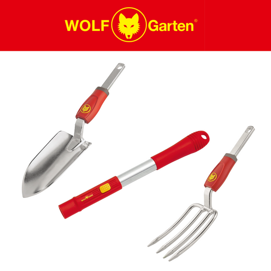 WOLF-Garten Multi-Change® ZM04 Small Handle - 35cm & Compact Handle & LUSM Hand Trowel & LUGM Hand Fork WolfOnline