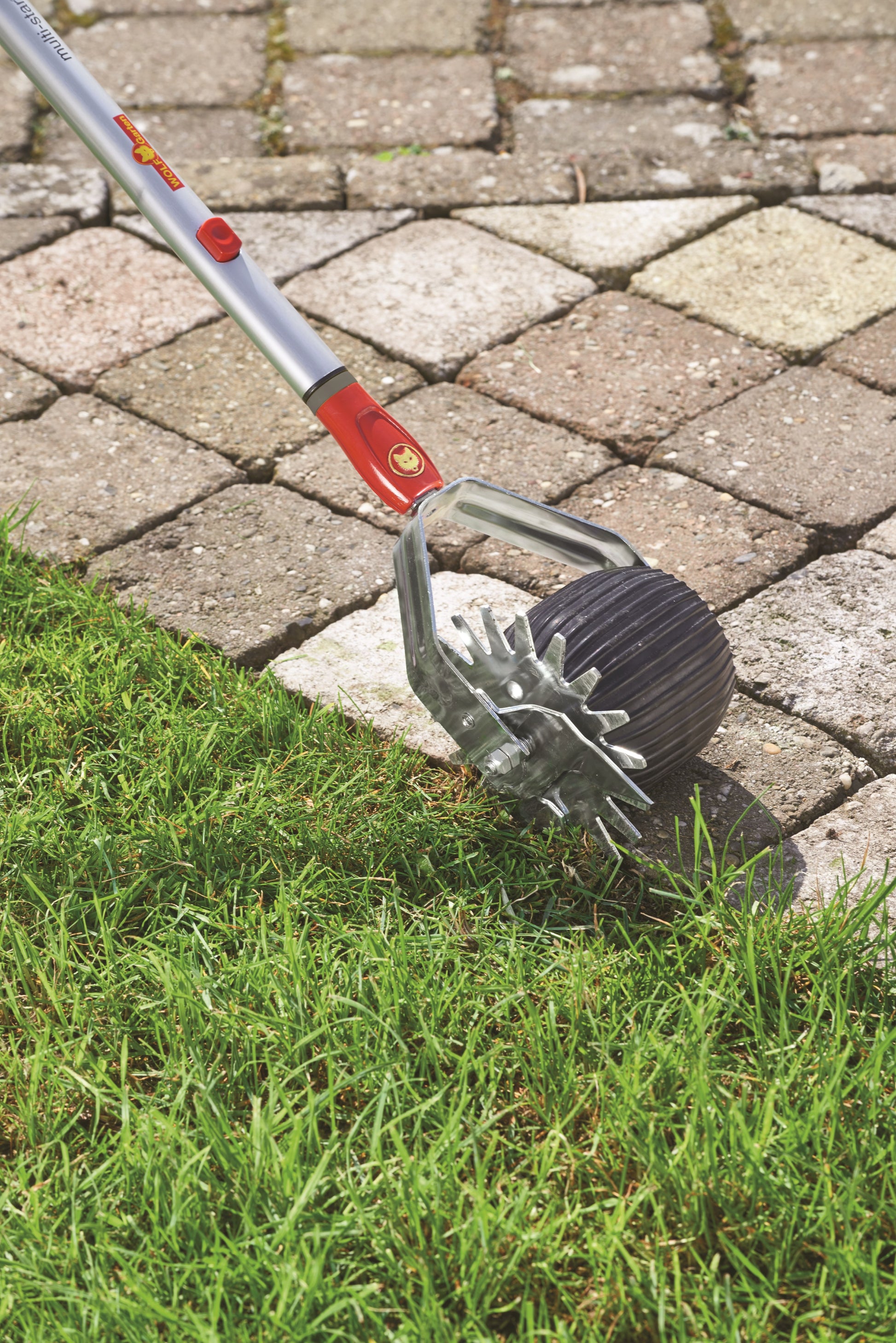 WOLF-Garten Multi-change® URM Roller Moss Removal Rake & RBM Lawn Edge Trimmer & ZMI15 Aluminium Handle – 142cm WolfOnline