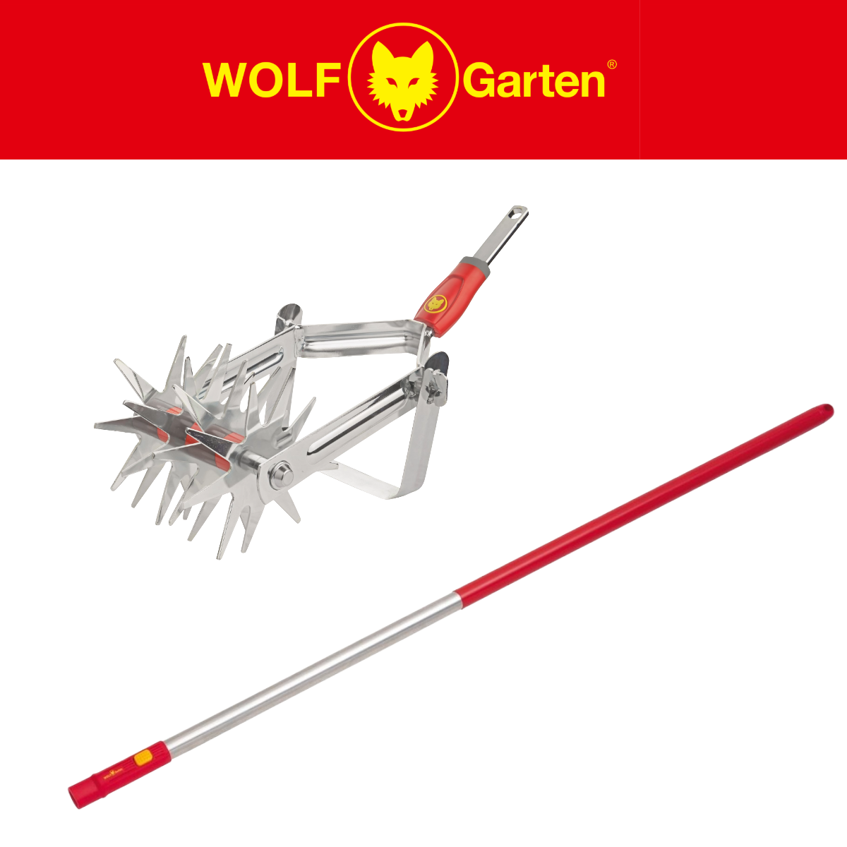 WOLF-Garten Multi-Change® DAS Soil Miller 15cm Rotary Cultivator & ZMI15 Aluminium Handle – 142cm WolfOnline
