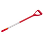 WOLF-Garten ZMAD Multi-Change® Aluminium D-Grip Handle with red and yellow socket and 85cm lightweight shaft, shown on a white background for ergonomic leverage.